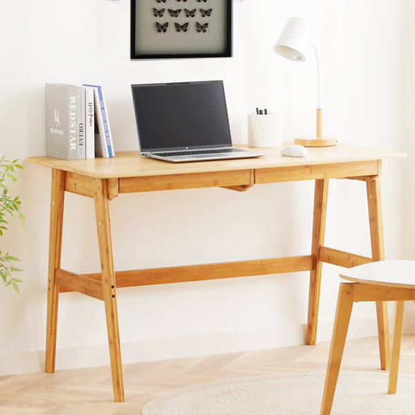 Ameriwood 31.5" Bamboo Home Desk with Large Drawers Wayfair